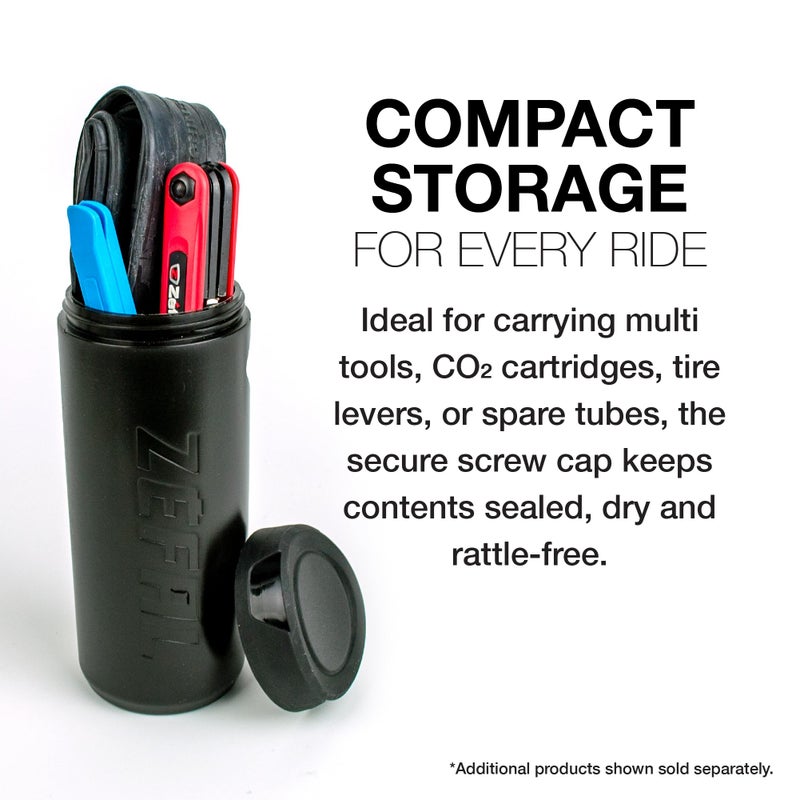Zefal Z-Box M Tool Storage Box â€“ 0.6L Waterproof Bike Tool Capsule for Bottle Cages, Screw Cap Closure, Compact & Durable Polypropylene Case for Road, Gravel, and MTB Riders - Image 4